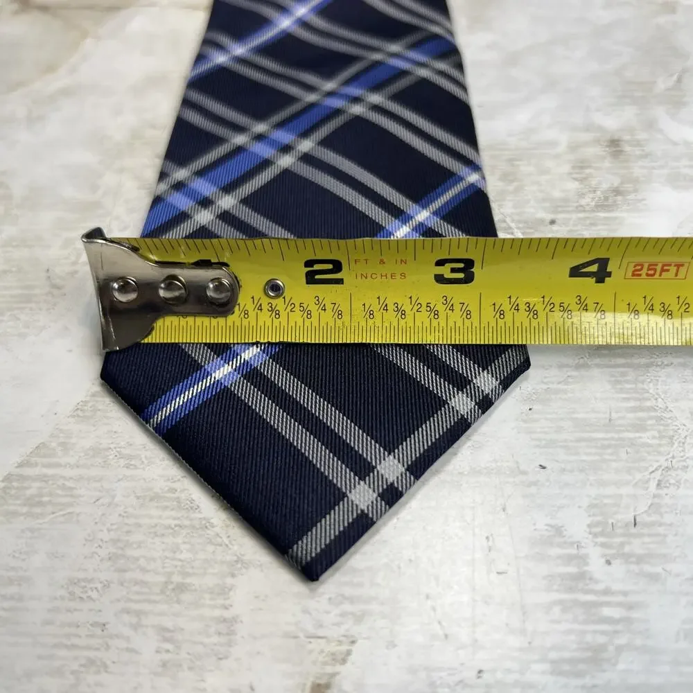 Haines & Bonner Of London Tie Multi Blue Hand Made 100% Silk Men’s Necktie 59.5